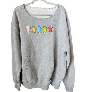 GRIZZLY Grateful Dead Tie Dye Collab Skateboard Sweatshirt Size‎ L XL Raw Collar